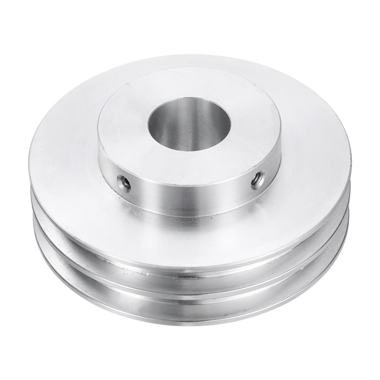 QUARKZMAN Puleggia a V 19mm Foro 80mm Diametro Esterno Doppia Scanalatura in Lega di Alluminio per Macchina Trapano per Albero Motore 6mm(1/4") Cinghia a Forma di PU