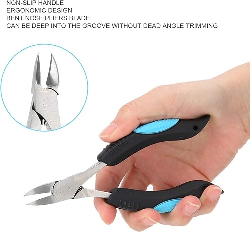 Miniatura 3 de Alicates de uñas, pinzas de cutícula, punta encarnada, alicates de cutícula, tijeras para uñas de los pies, herramienta de pedicura con mango