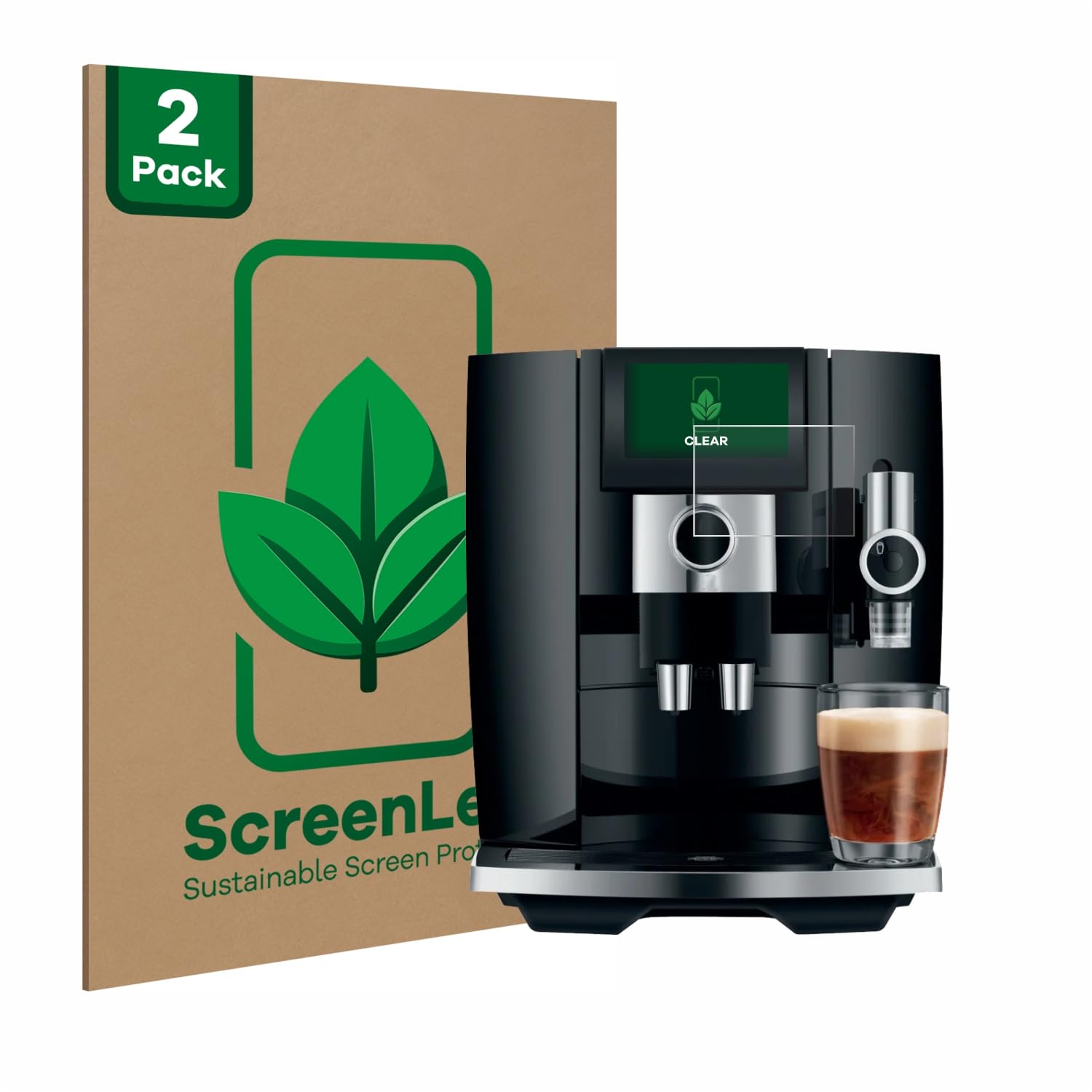 ScreenLeaf (2 Pack Screen Protector Compatible with Jura J8 / J10 [Sustainable Screen Protection, Clear, Anti-Scratch]
