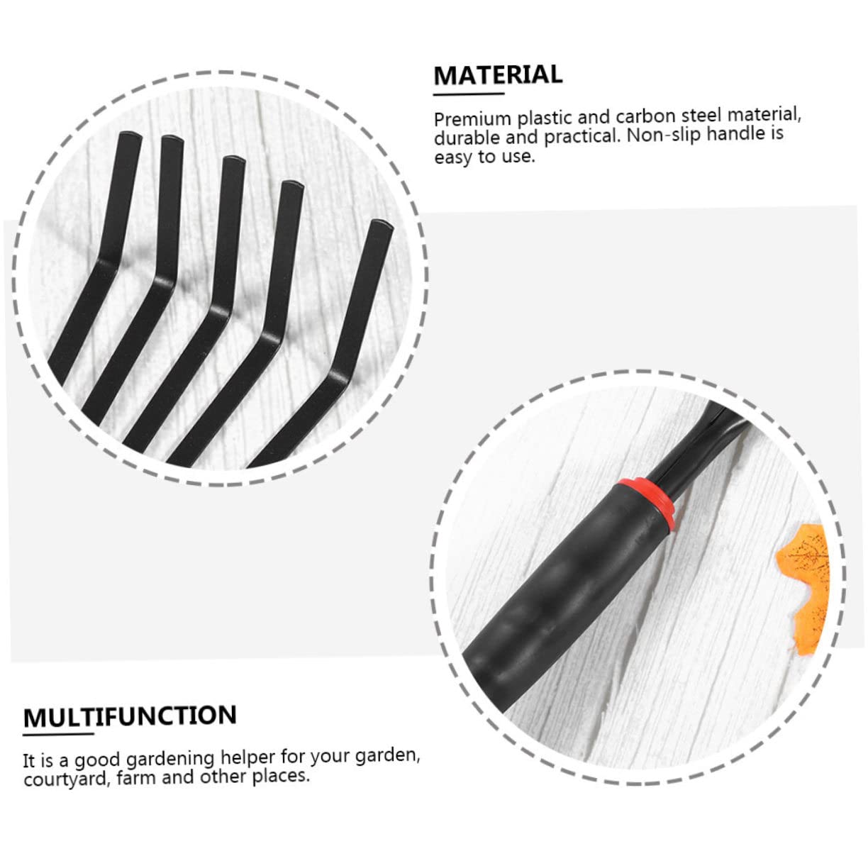 Toyvian 2 Sätze Teiliges Gartenhandrechen Ergonomischer Komfortgriff Zähne Für Effiziente Gartenarbeit Für Laubräumen Und Enge Plätze 2 Stück * 2
