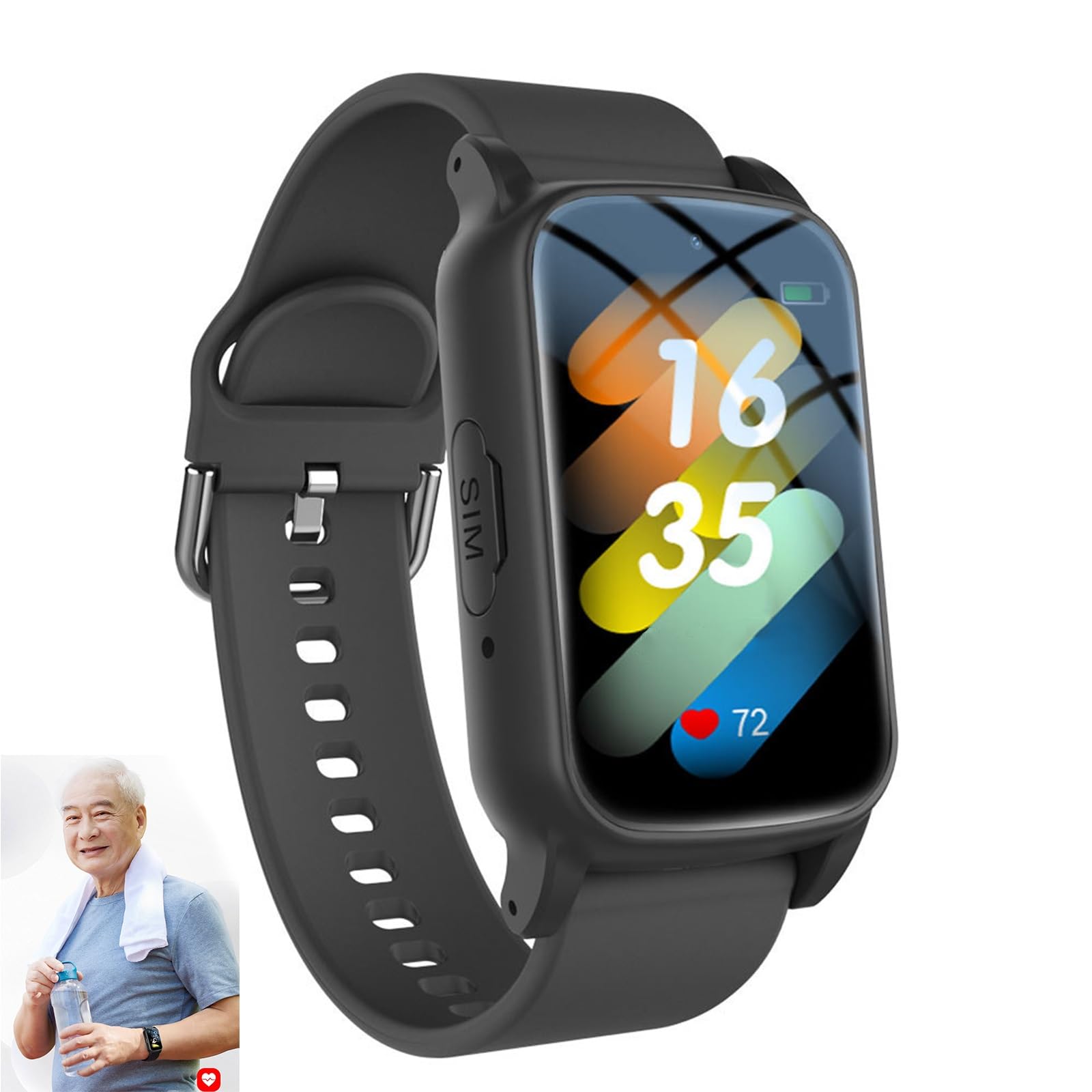 Fall Detection Smart Watch for Seniors with GPS Tracking Ip67 Waterproof Smart Watch for Men Women Wtih SOS