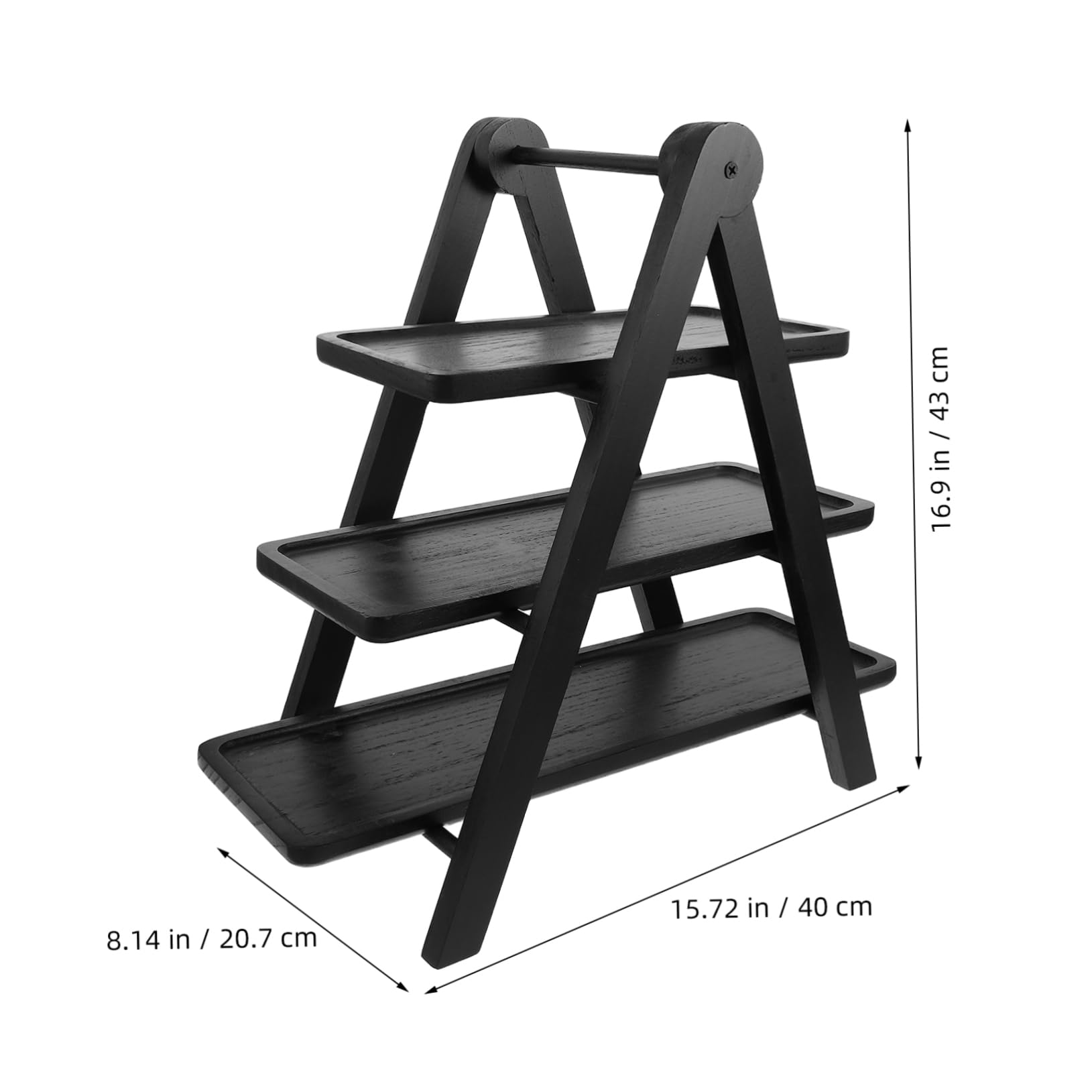 STOBAZA Wooden 3 Tier Serving Tray: Food Display Stand for Hotpot Restaurants - Space-Saving Multi-Layer Storage Rack Rustic Wood Tray