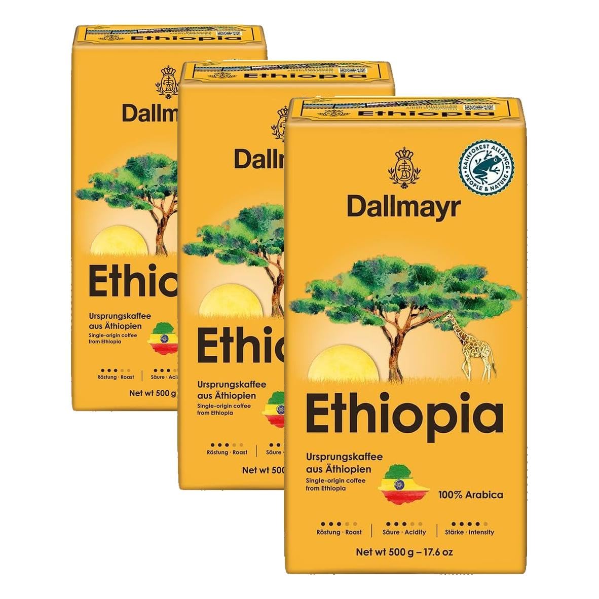 Dallmayr Ethiopia 500g Gemahlen 100% Arabica Kaffee (Packung mit 3)