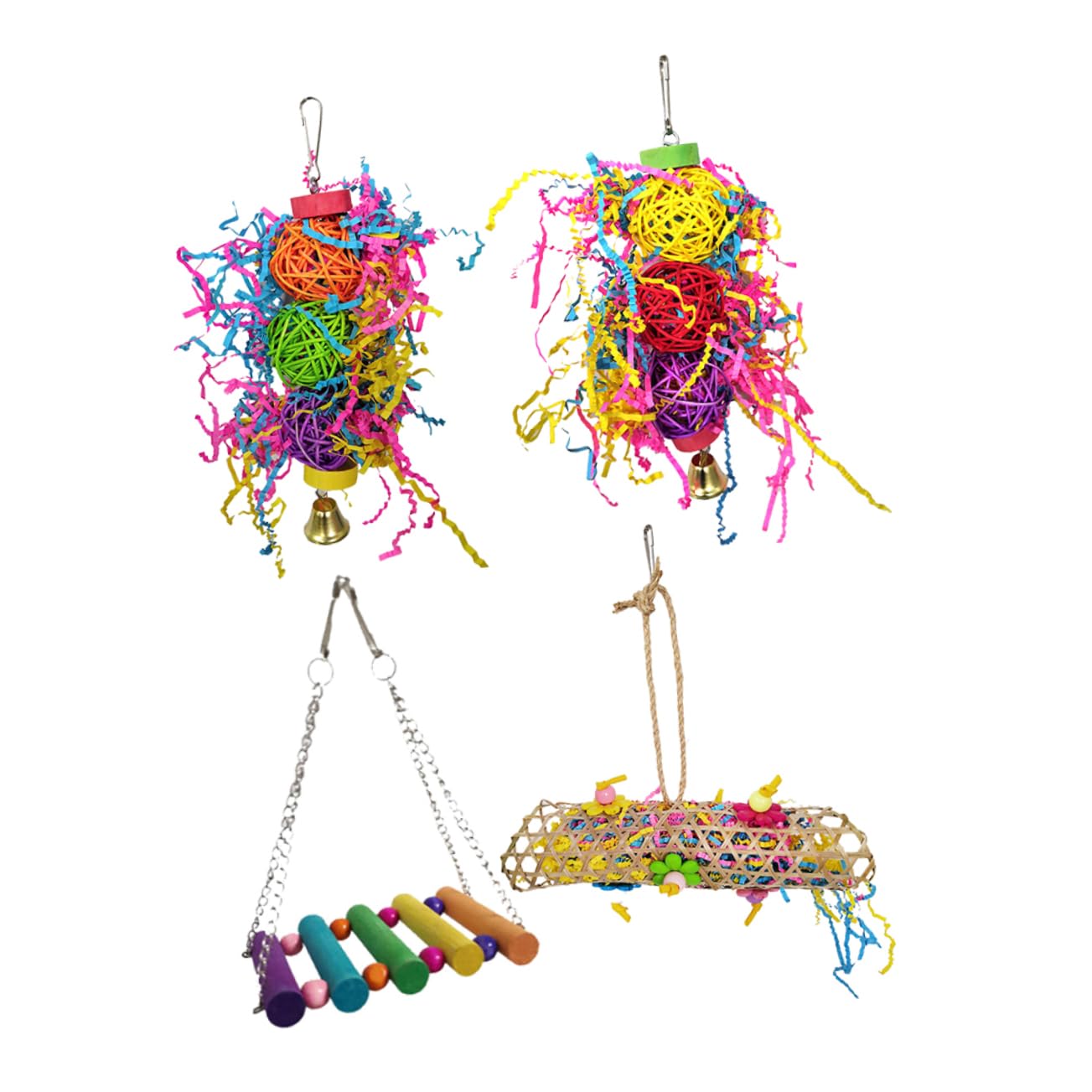 YARNOW 8 Pz giocattolo del pappagallo pets giocattoli Set di giocattoli per pappagalli per pappagalli appesi piccoli per uccelli ciondolo pappagallo morso