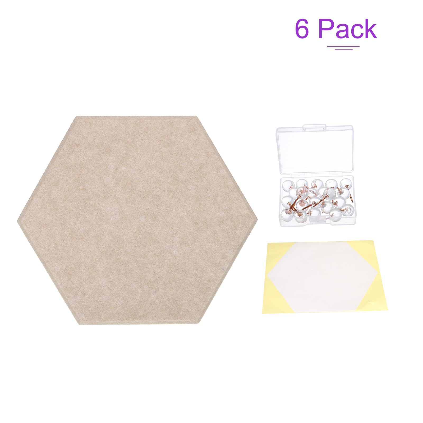 DMiotech 6er Pack 12x10 Zoll Kamel Filz Pinnwand Memo Hinweis Sechseck Filztafel mit Pins für Büro, Zuhause und Klassenzimmer Dekoration