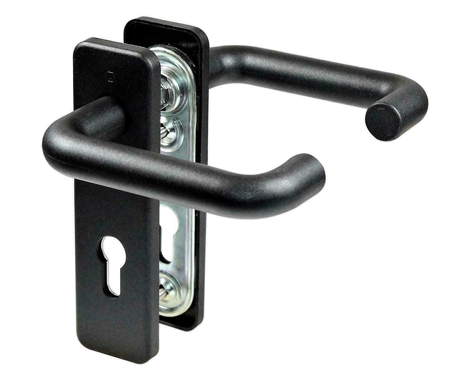 COPPIA Maniglia per porte Antincendio con Placca corta NERA M1 FS K138/202K