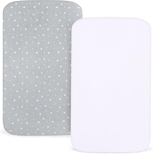 Miniatura 2 de Paquete de 2 sábanas para moisés, aptas para MiClassic, Milliard, TCBunny, AMKE 3 en 1, Dream On Me Traveler, Evolur Stellar, Delta Close2Me Moisés