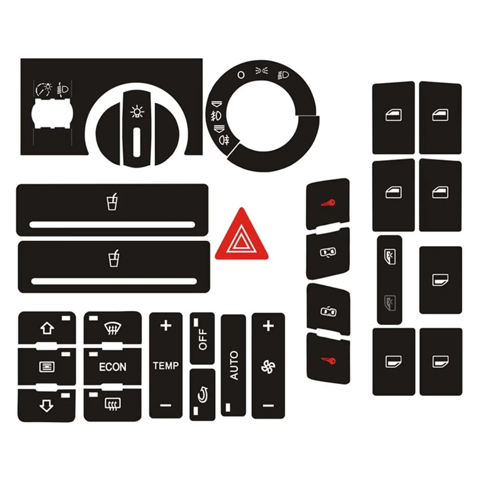 Repair Patch Compatible with A2 1996 1997 1998 1999 2000-2003 1 Set Button Repair Decal Sticker Radio Clima Headlight Adjustment Button Repair Worn Knob Switch