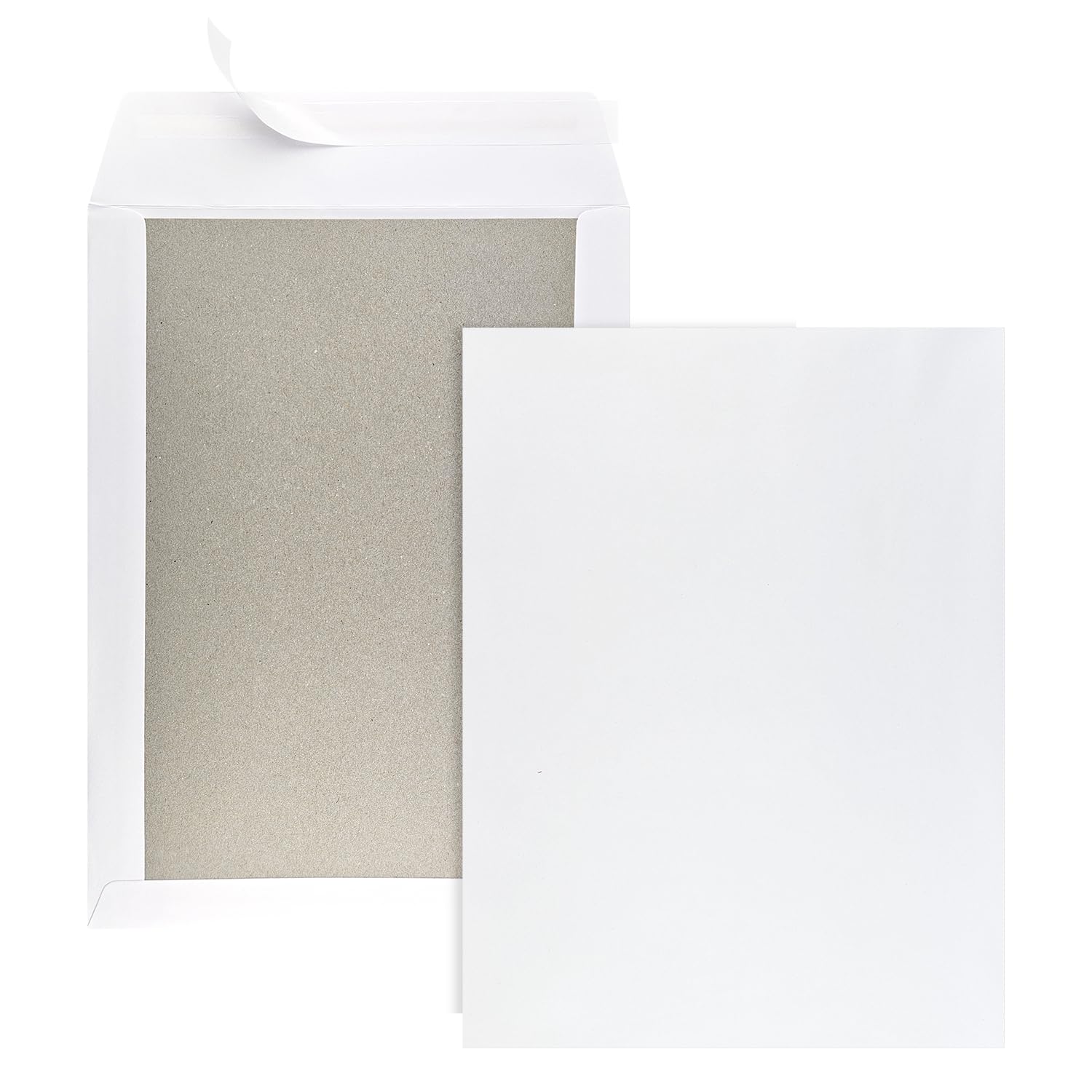 Netuno 100 White envelopes C4 229 x 324 mm 120 GSM with Cardboard Backing 400 GSM Rigid mailers windowless Straight Flap self Adhesive Closure โ image 1