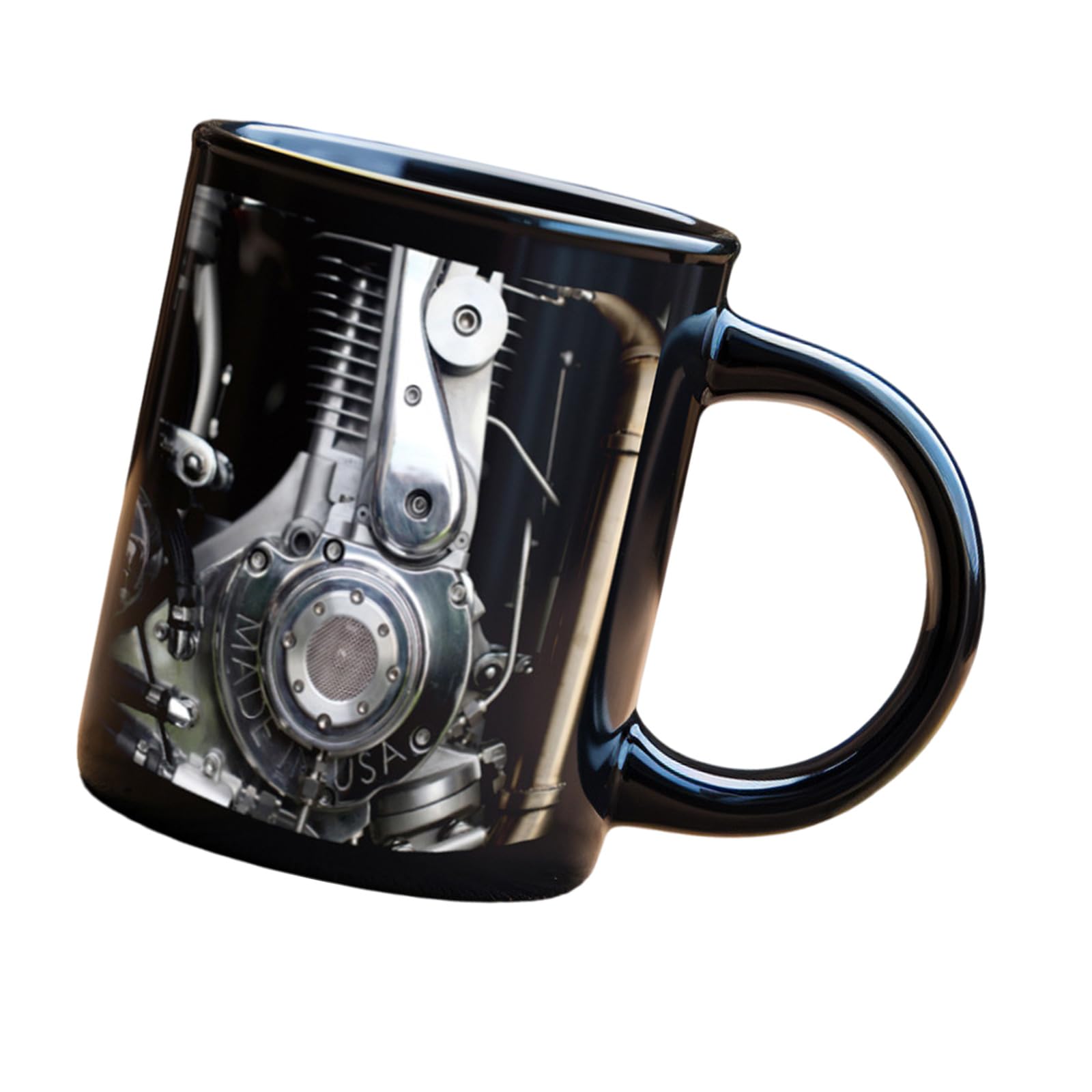 Jazuaiao D Artistic Ceramic Travel Mugs Showcasing Automotive Esign With Comfortable Grip Technician Theme Mugs For Beverages Technician Engine Ceramic Coffee