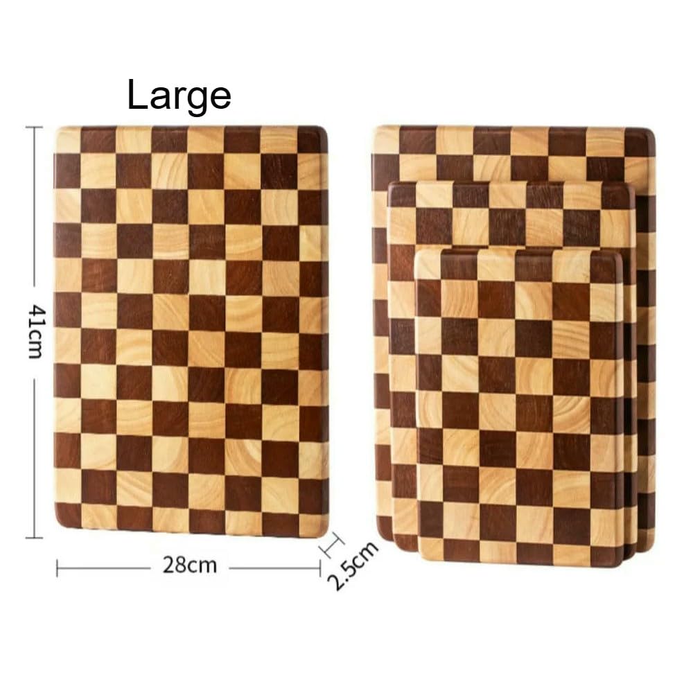 JJDFW - Tabla de cortar de madera maciza, para uso doméstico, doble color, antideslizante, bandeja de alimentos, artículos de cocina
