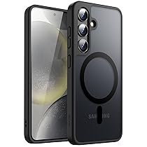 JETech Cover Magnetica per Samsung Galaxy S24 5G, Compatibile con MagSafe, Traslucida Opaco Retro Antiurto Cellulare Custodia (Nero)