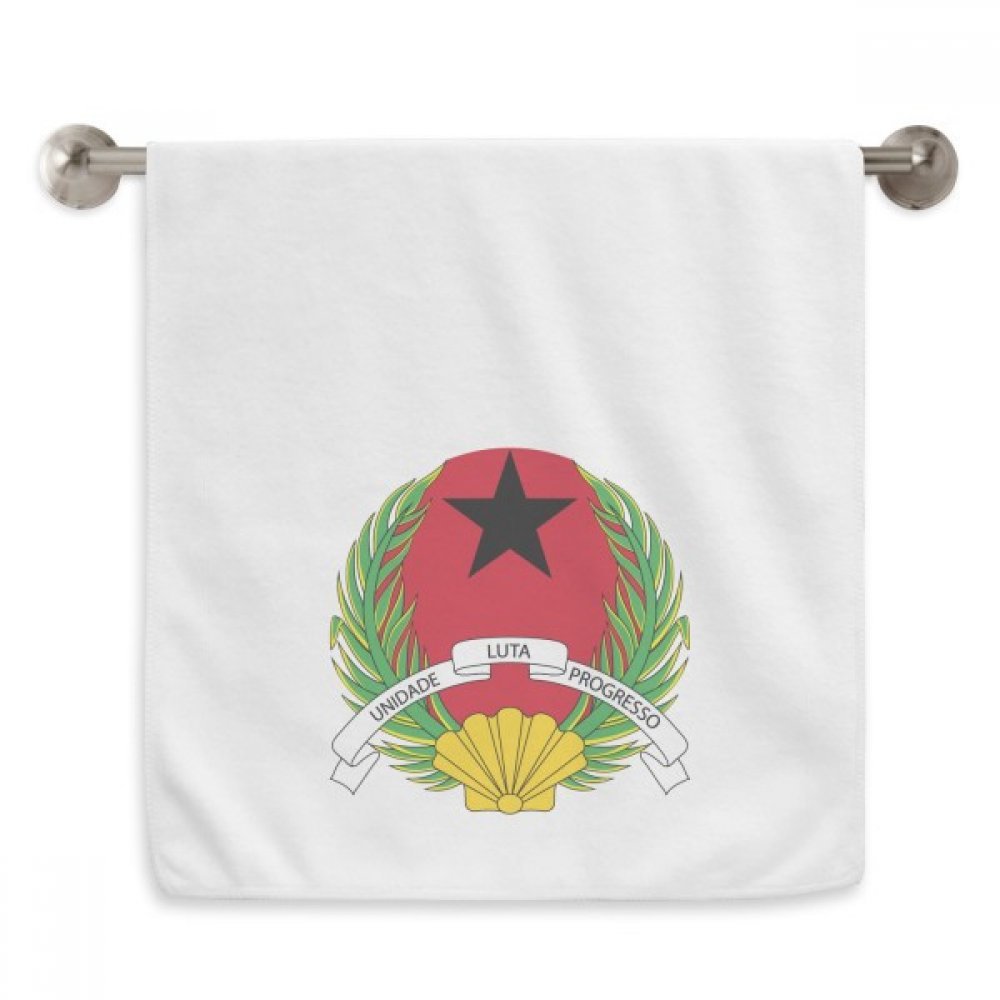 Serviette Guinée-Bissau emblème serviettes débarbouillettes blanc