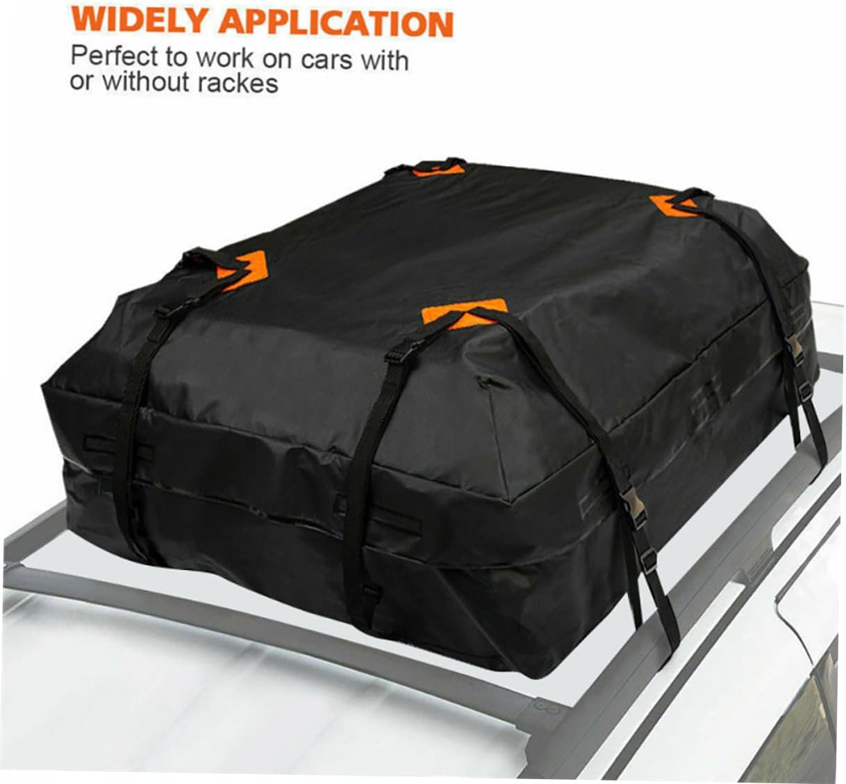 Car Roof Bag Oxford Rooftop Cargo Carrier with Reinforced Straps Large Storage Space Dustproof Sunproof Vehicle Roof Storage Holder for Travel