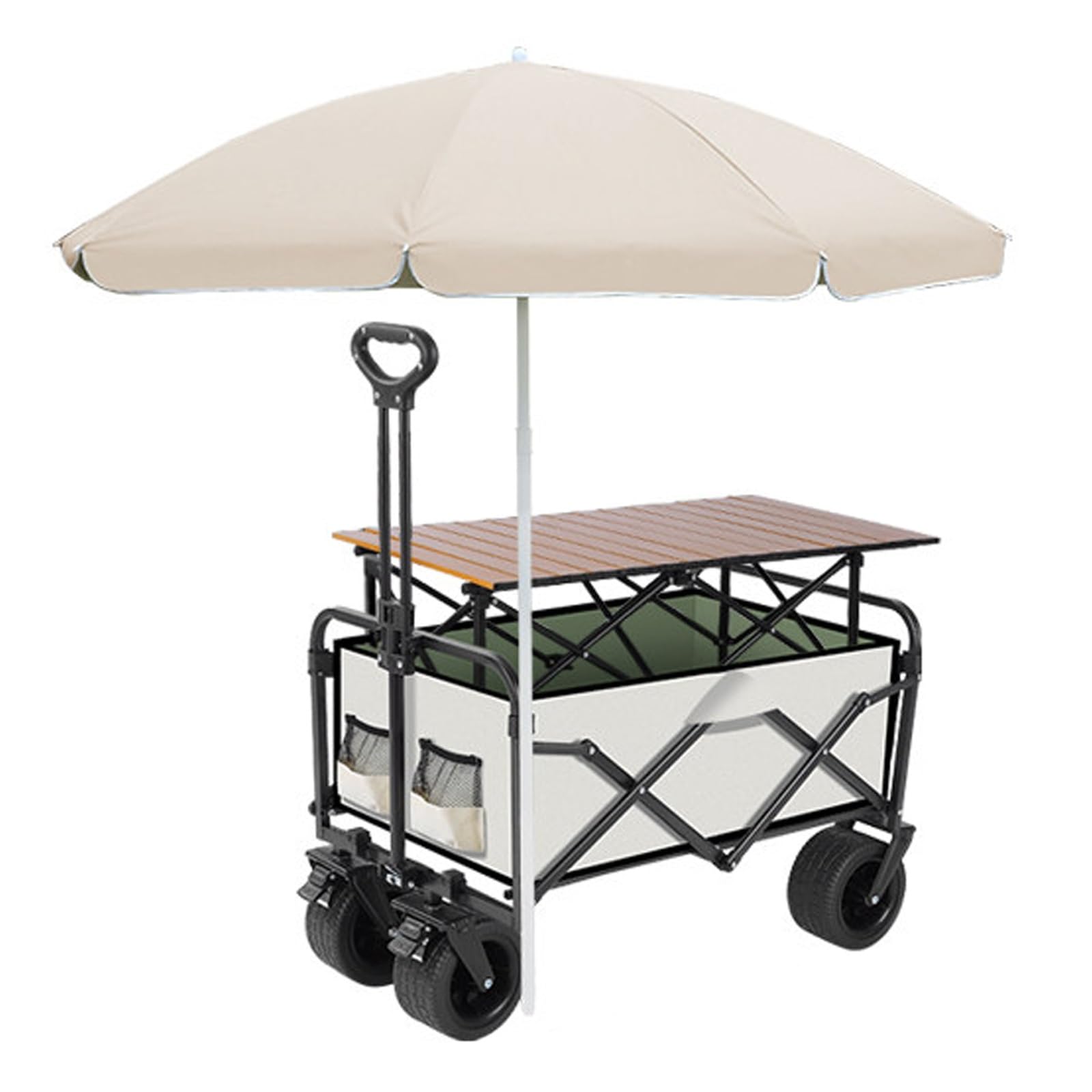 Carrito Plegable para Puestos de Venta con toldo, Carrito móvil para Exteriores para Venta Ambulante, Expositor portátil con Ruedas para Eventos y mercados al Aire Libre.