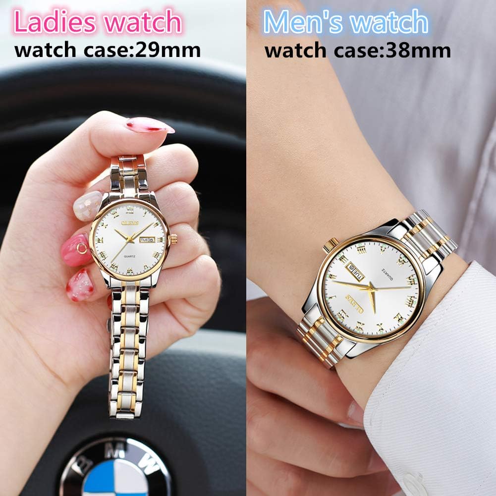 OLEVS Classic Watches for Women Analog Quartz Watch Stainless Steel Rugged Waterproof Watches Roman Numeral Unique Calendar Date Business Wrist Watch - Image 6