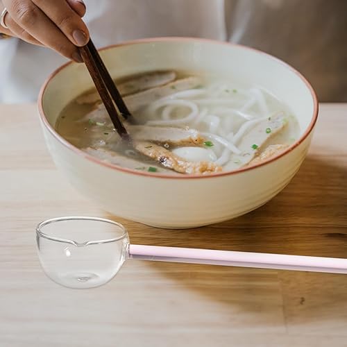 Miniatura 8 de Cucharón para servir de vidrio Cuchara de sopa Cuchara de postre Novedad Cuchara de postre Mango rosa Claro s Cucharón Cucharón Helado Agitar Sopa