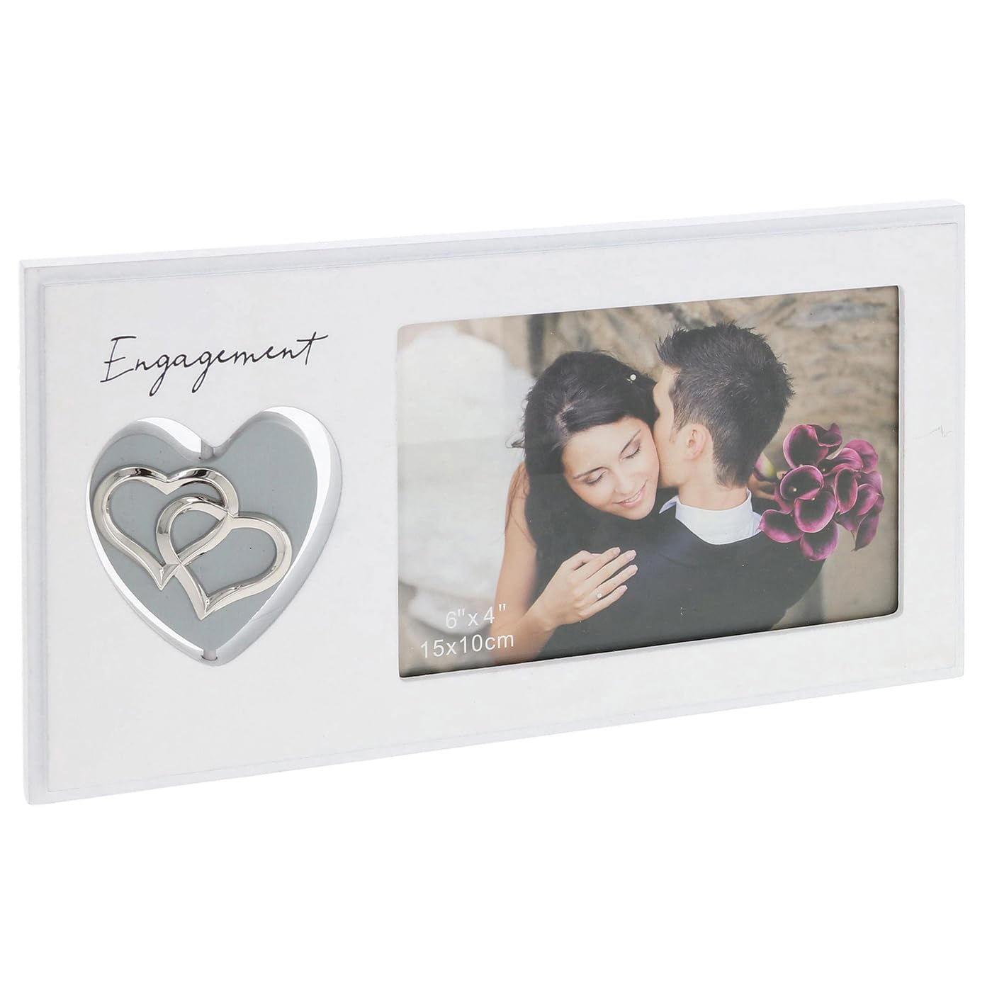 Shudehill Giftware Silver Spinning Heart Photo Frame Engagement 6 X 4 Picture Frame