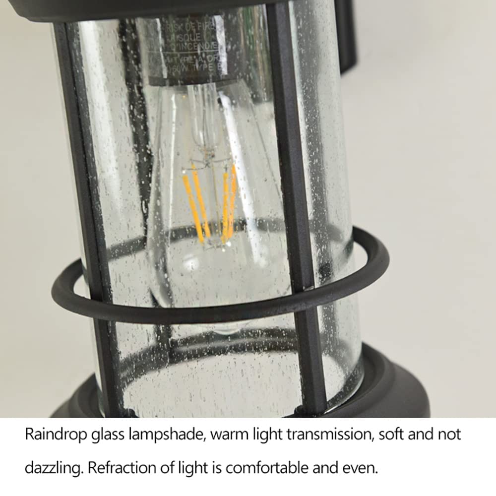 Aplique de Pared para Exteriores, Farol de Pared Exterior de 1 luz en Acabado Negro/café Dorado con Vidrio sembrado Transparente, iluminación Exterior para Garaje, lámpara de Montaje en
