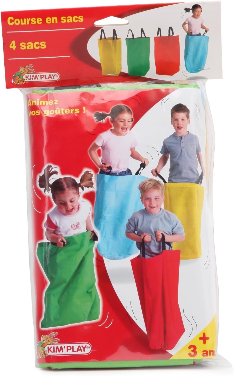 Image secondaire de Equilibre et Aventure Amusement d'enfant : Lot de 4 Grands Sacs en Tissu avec poignées de 55 x 25 x 25 cm pour Course en Sac d'e