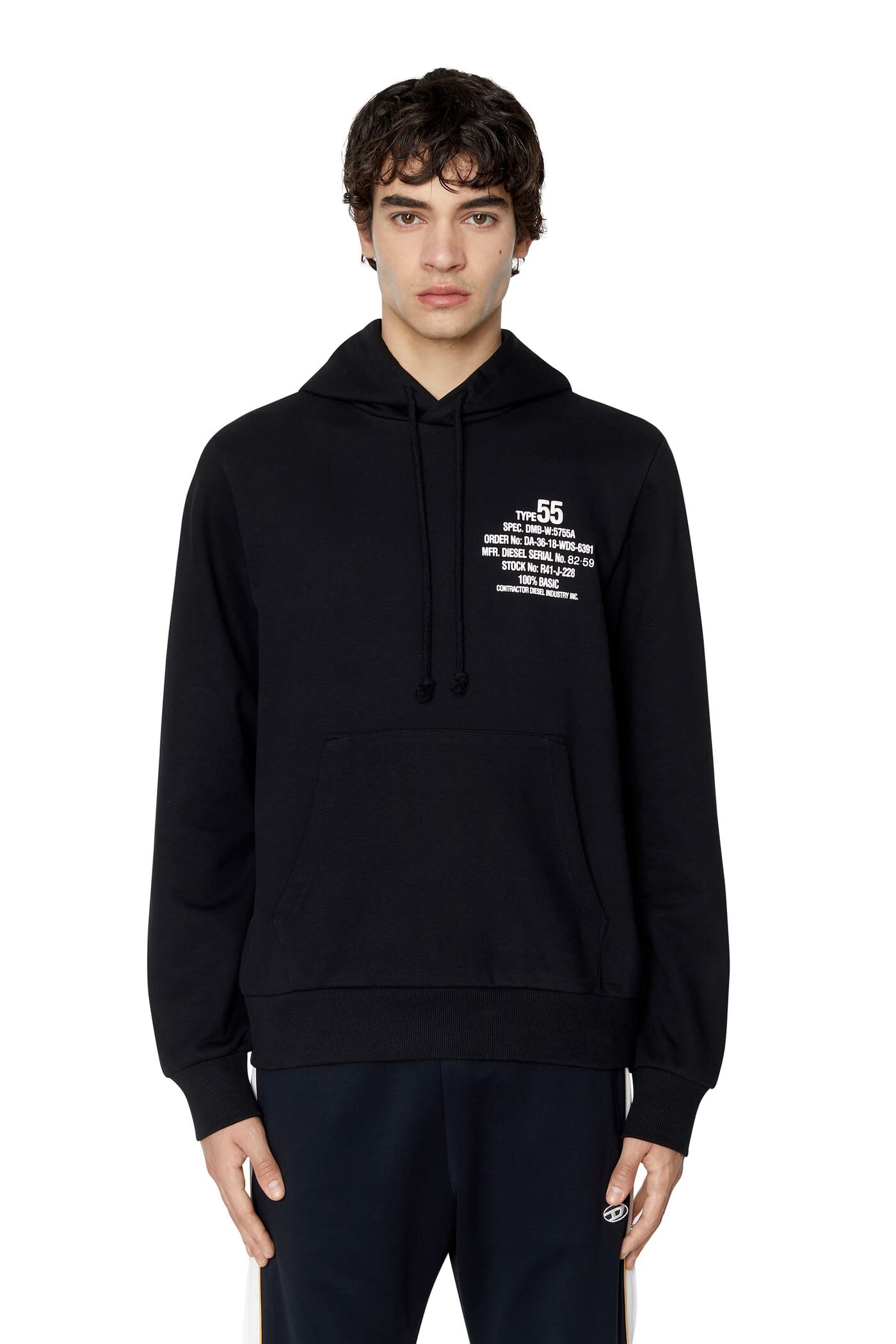 Diesel Men's 9XX-0Hayt Diesel_s-Ginn-Hood-K26 Felp_sweatshirt_black_l