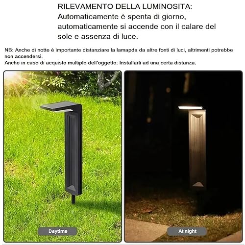 Partenopea® Lampada Solare Giardino a Picchetto