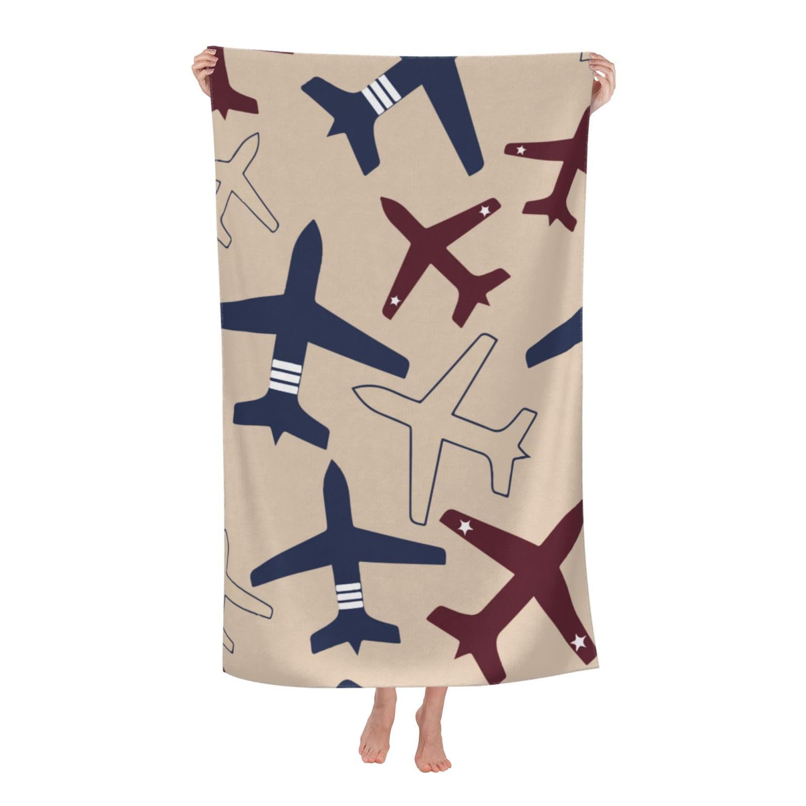 LSRCPD Beach Towel Aircraft Airplane Flying Microfiber Beach Towels Blanket Oversized Tropical Big Extra Large XL Pool Towels Quick Dry Sandproof for Women Girls Kids