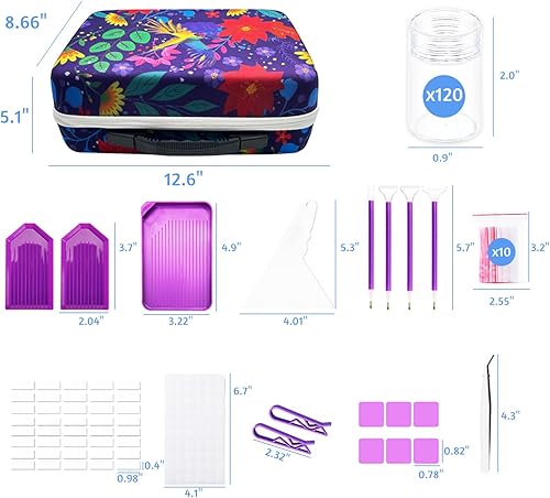 Miniatura 5 de LIRUNQIU Contenedores de almacenamiento de pintura de diamante, 120 ranuras para accesorios de pintura de diamantes y organizador de herramientas