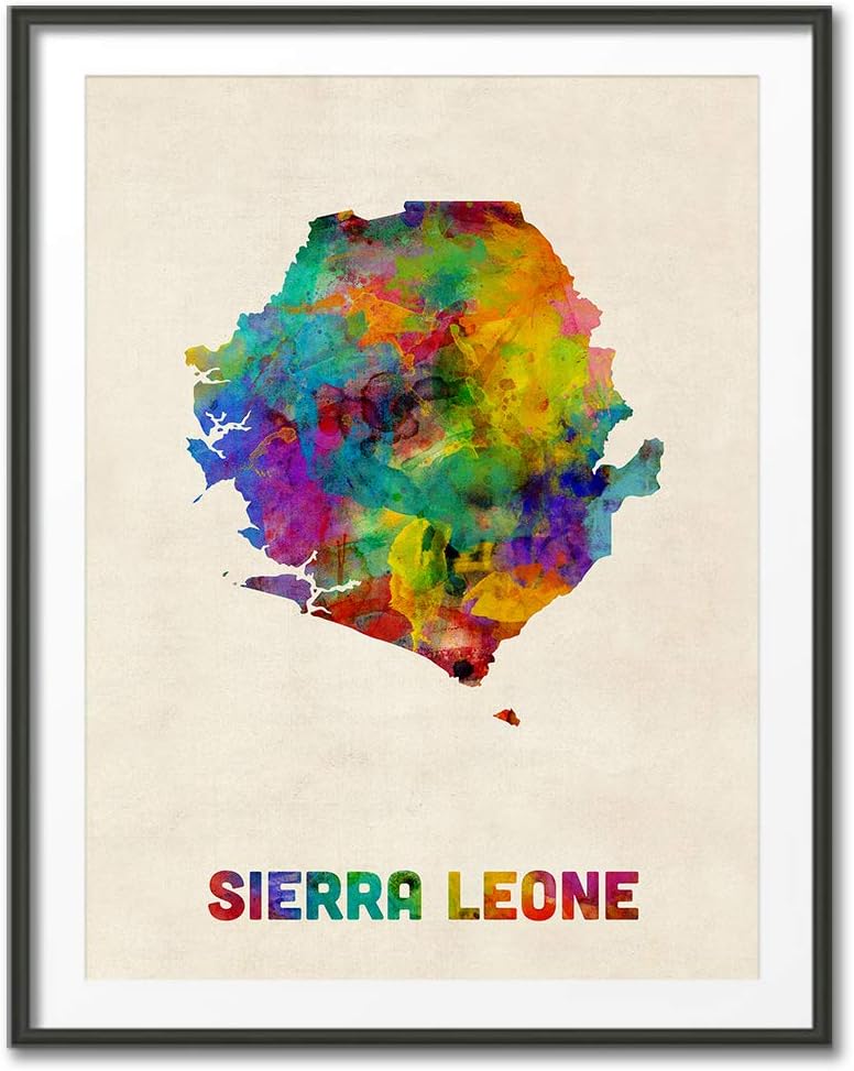 Sierra Leone Watercolor Map art print poster, unframed -2348