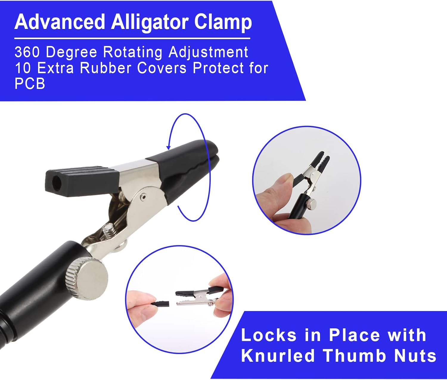 FEITA Helping Hands Soldering Clamp Station, 3X LED Magnifying Glass Lamp with Magnetic PCB Circuit Board Holder, Heavy Duty Base with Flexible Metal Wire Clips Tool