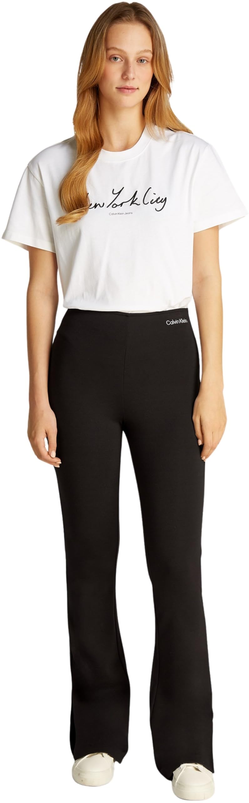 Calvin Klein Donna Leggings Milano Elastic Gamba Svasata