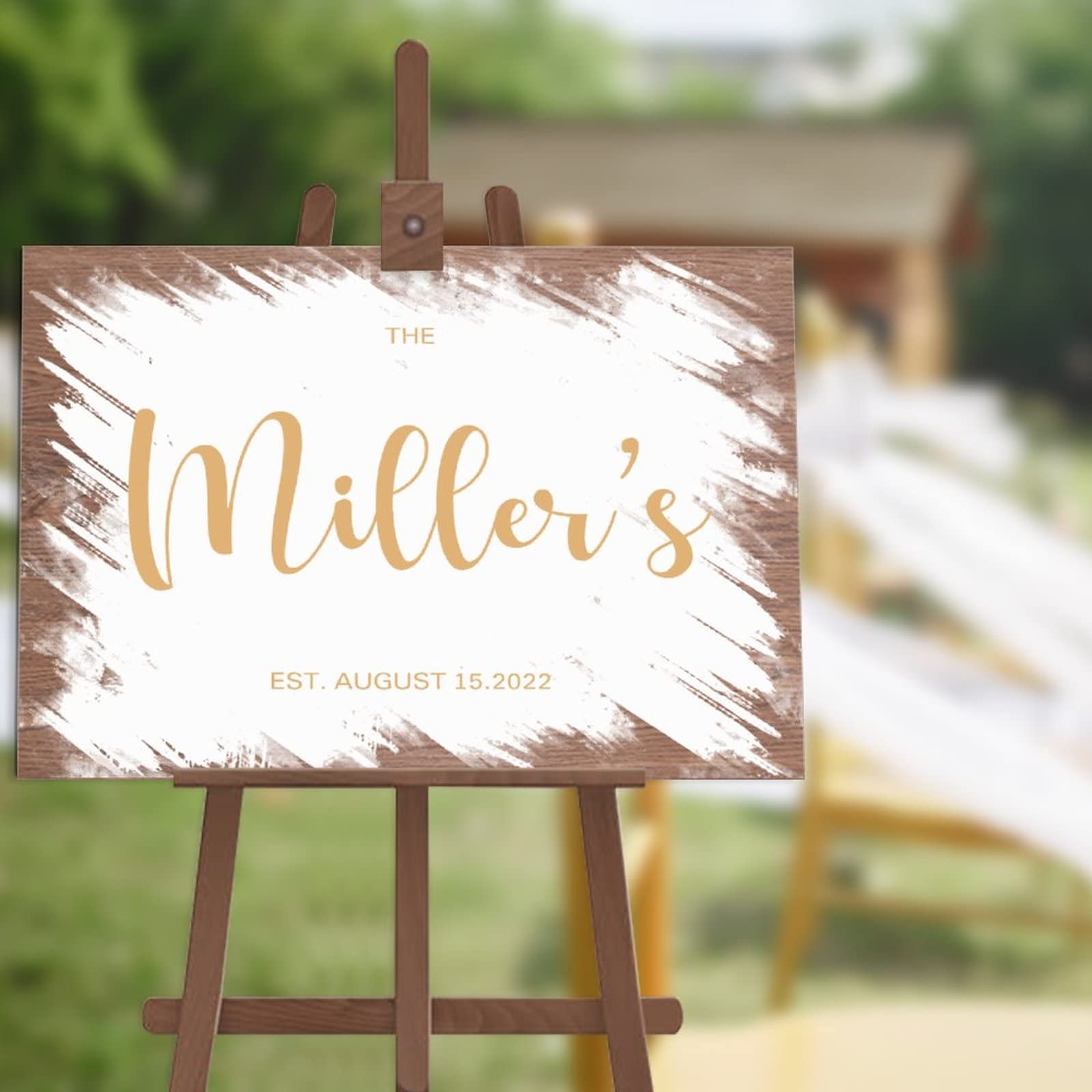 Panneau de bienvenue personnalisé en bois réception mariage 30x45