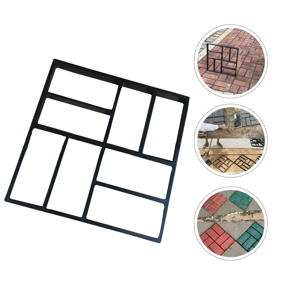 Sewroro Molde para Pavimento de Jardín de 8 Rejillas, Molde para Hacer Losas de Reutilizable, Plástico Duradero para Senderos y Patios, Adecuado para Decoración Exterior