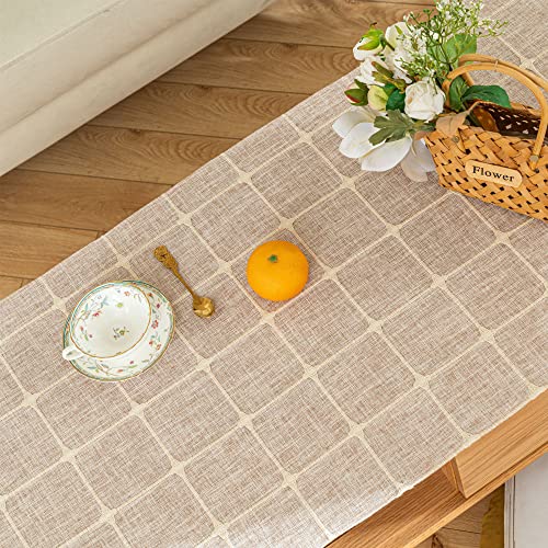 Qiden Coffee Table Cloth, Coffee Table Cover With Pockets And Tassel, Cotton Linen Waterproof Small Rectangle Tablecloths Washer Dryer Fridge Top Dust Cover-I-50 X 145 Cm (20 X 57 In) #TOP4