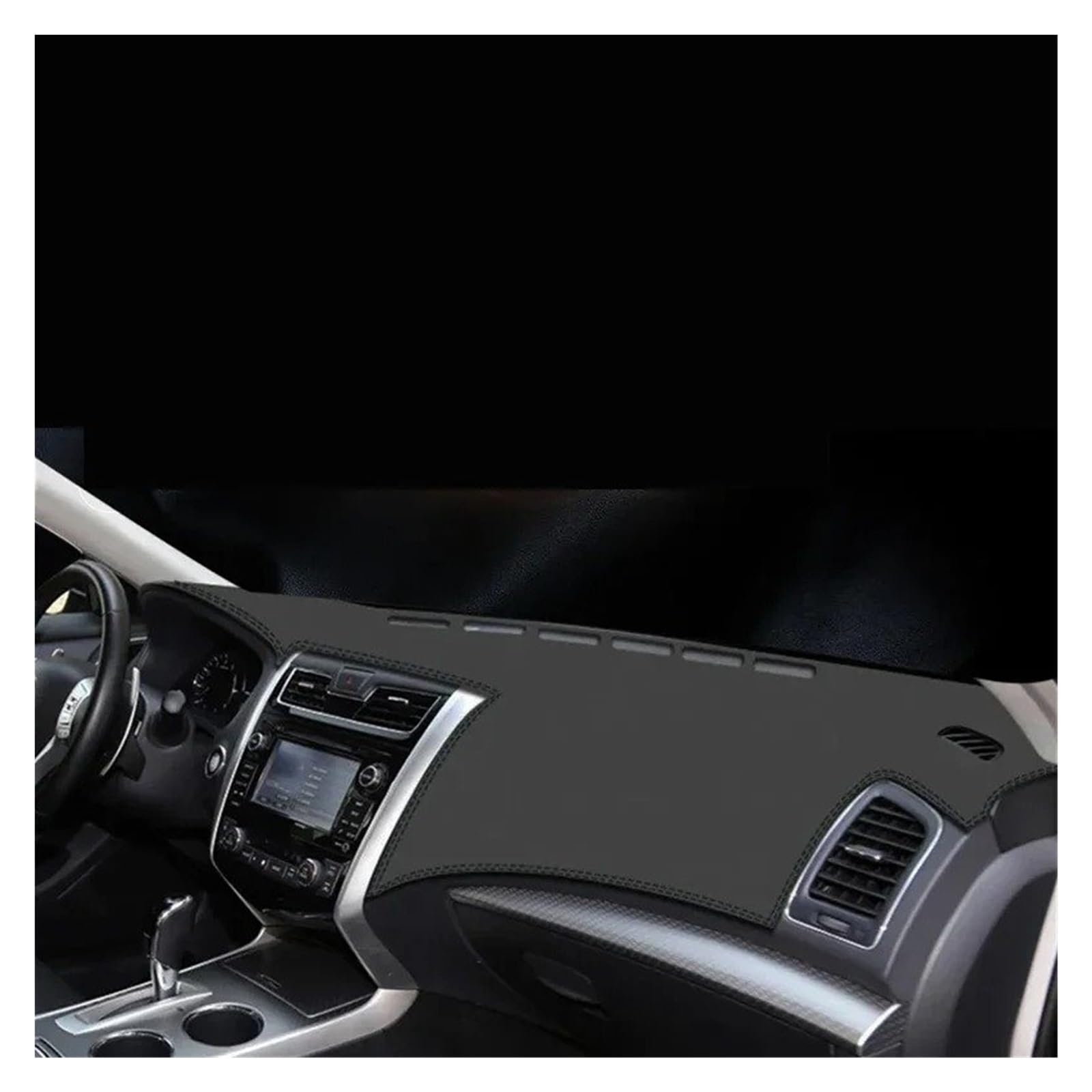 Antirutschmatten Für Nissan Für Teana Für Altima 2013–2018 Armaturenbrett Lichtmatte Instrumentenplattform Schreibtischabdeckung Matten Teppiche Zubehör Dashboard rutschfeste Mat(Schwarz)