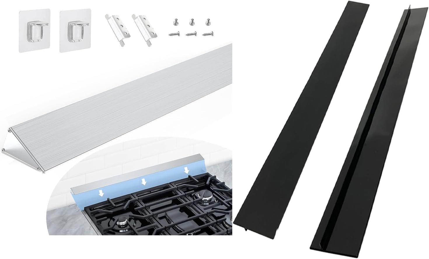 30" Slidein Range Rear Filler Kit W10113901A with Silicone Stove Gap Covers (2Pack