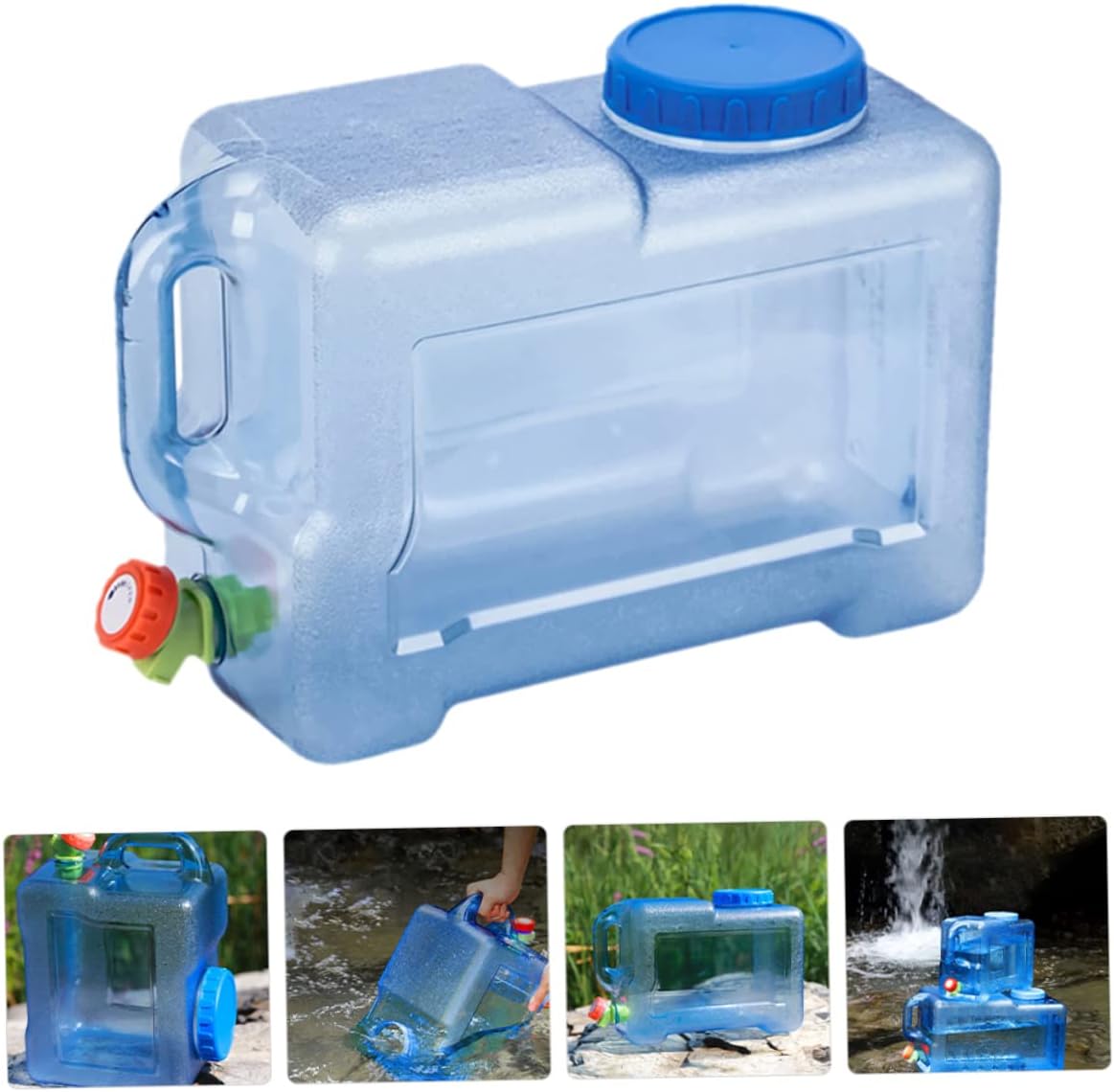 Portable Outdoor Water Bucket 2 Gallon Collapsible Water Container with Handle for Camping Hiking Travel and Bbq Storage Jug