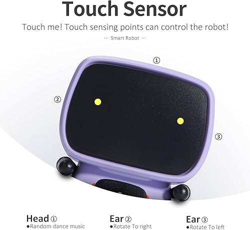 Miniatura 10 de GILOBABY - Juguete robot para niños interactivo con sensor táctil controlado por voz robótica inteligente con canto baile repetición reconocimiento