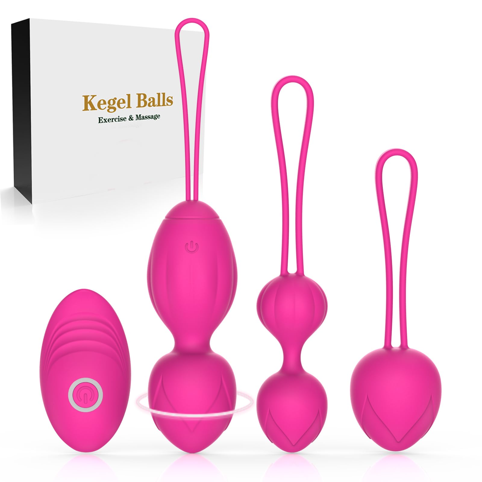 2 en 1 Poids et massages d'exercice Kegel Balls Débutants et resserrement - pour le contrôle de la vessie et les muscles du plancher pelvien (Rose)