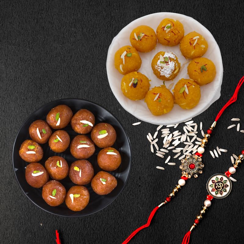 Bigwishbox | 02 Rakhi For Brother | Gulab Jamun 500g | Motichoor Laddu 500g | Nextday Delivery (B0CGGBY8D6) Amazon Price History, Amazon Price Tracker