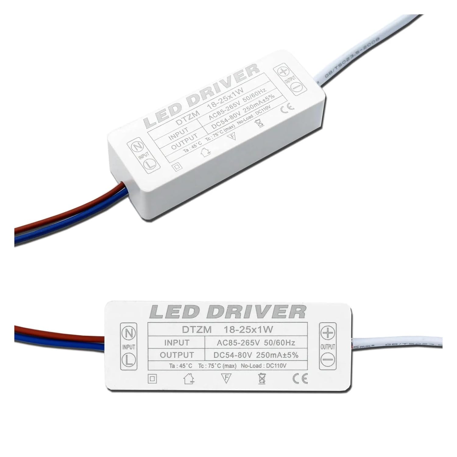 LED Driver 18W 25W 250mA LED Power Supply Unit AC85-265V Transformer Suitable for LED Lighting Bulb Panel Light