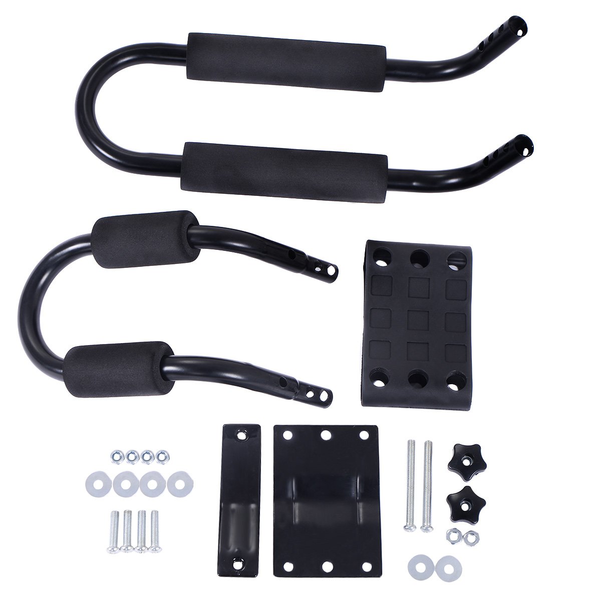 SOARS 4 x Soporte para Kayak, Soporte para Barco con Acolchado de Espuma, Baca Universal para Coche, Soporte para Kayak en Forma de J, Baca para Barco y Canoa Incl. 4 Correas de Sujeción