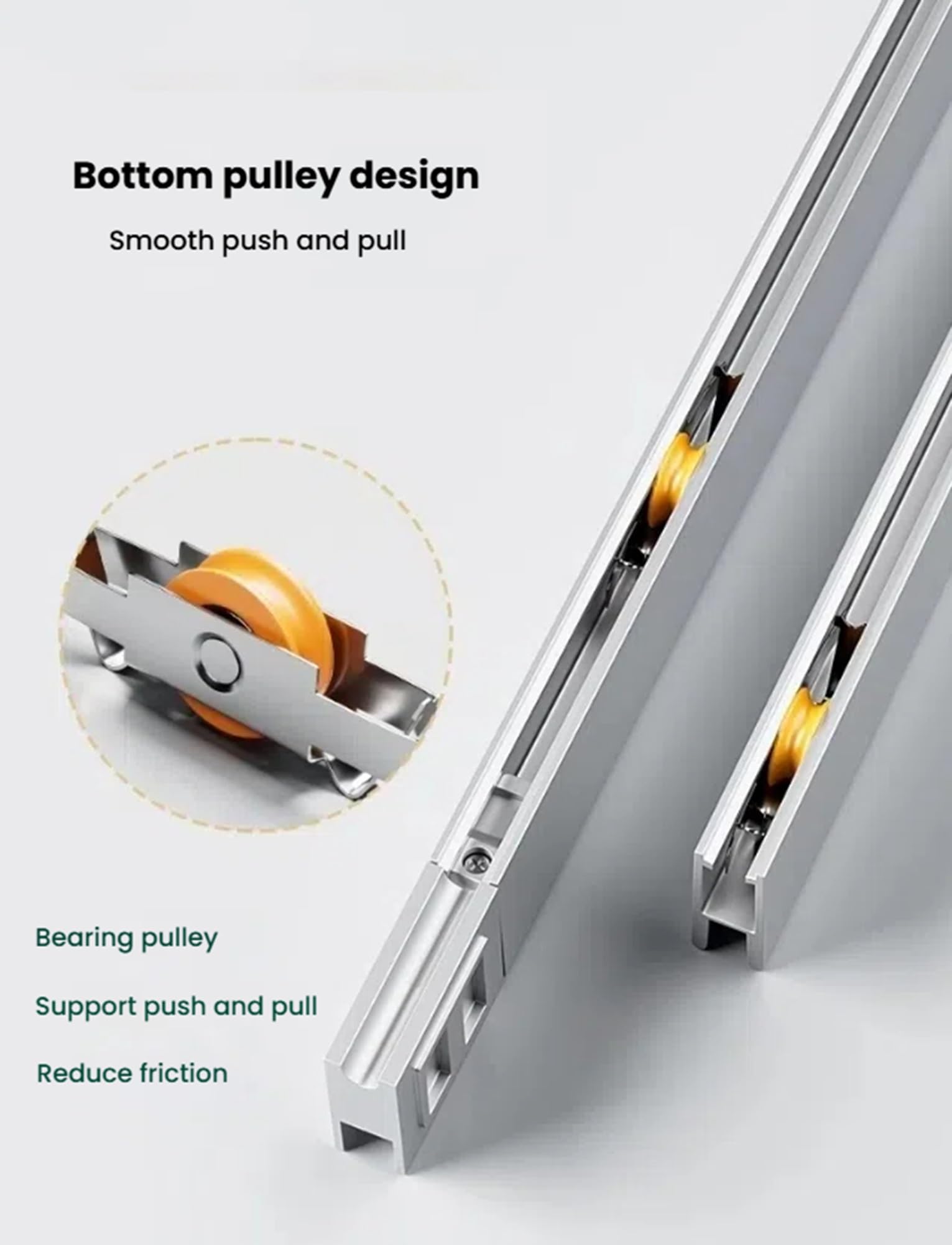 Szampański zestaw szyn do drzwi przesuwnych 80 cm do 8 mm, cichy, aluminiowy design, idealny do ekspozycji prezentacyjnych, płynny system przesuwny, łatwy montaż