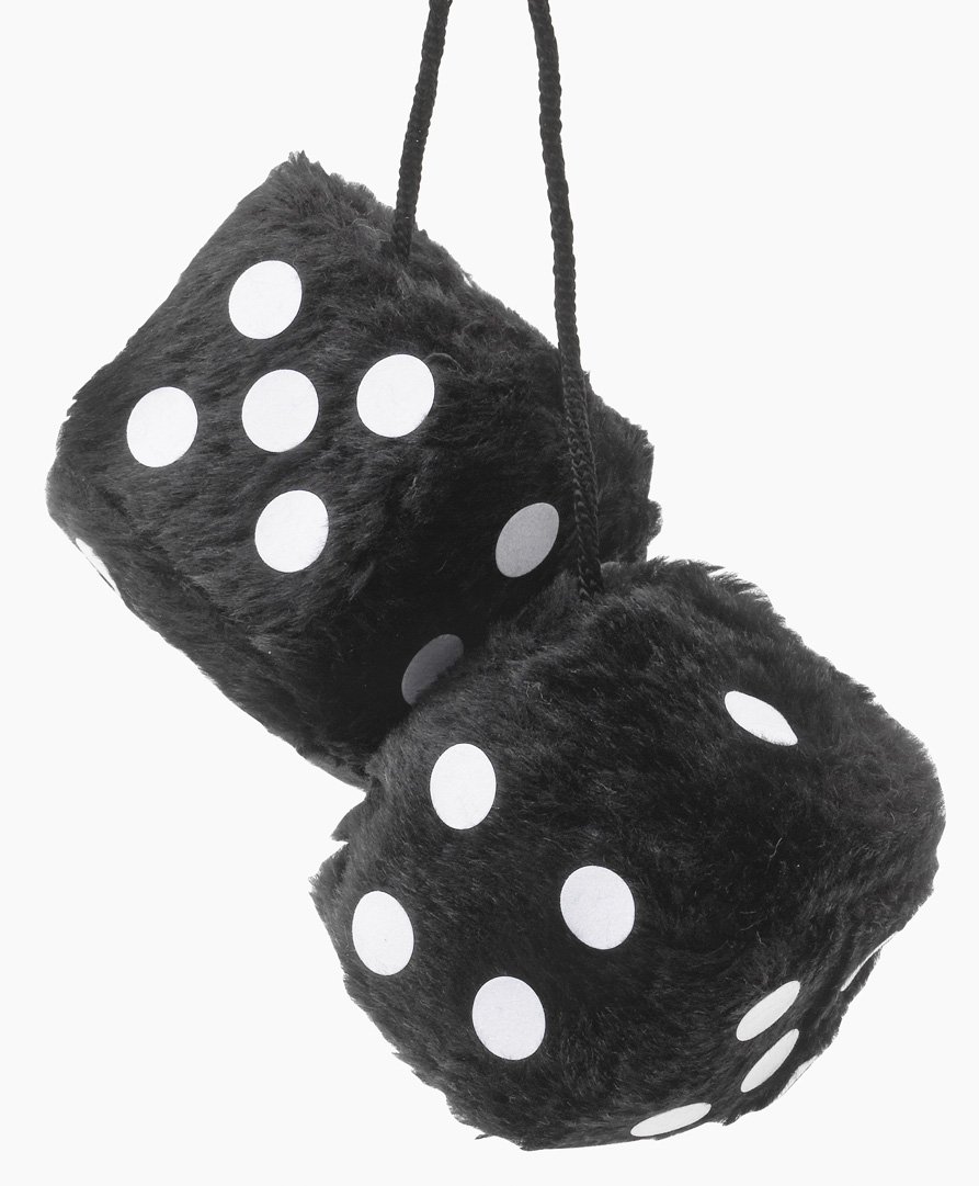 Sumex Black With White Spots Branded Home & Car Mirrior Hanging Fluffy Furry Dice (Black With White Spots)