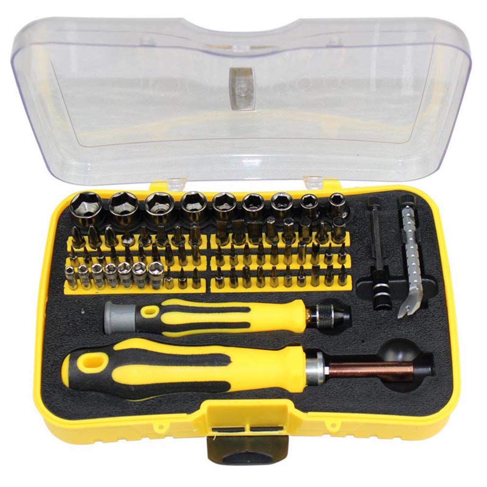 XKSIKjian'Household Hand Tool 70 in 1 Multifunctional Magnetic Precision Screwdriver Kit Home Repair Tools - Yellow