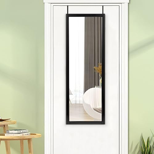Miniatura 2 de MIRUO Espejo de pared para puerta, 43 x 18 pulgadas, negro, marco de plástico