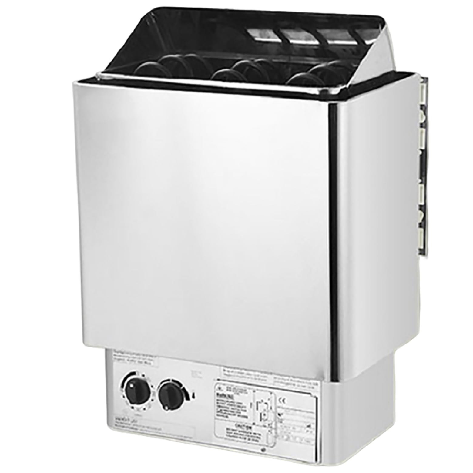 Calentador de Sauna Eléctrico de Acero Inoxidable, Estufa de Sauna Seca con Control Digital, Calefactor Profesional para Hogar, Hotel y SPA, Pantalla Digital de Temperatura y Temporizador(6KW)