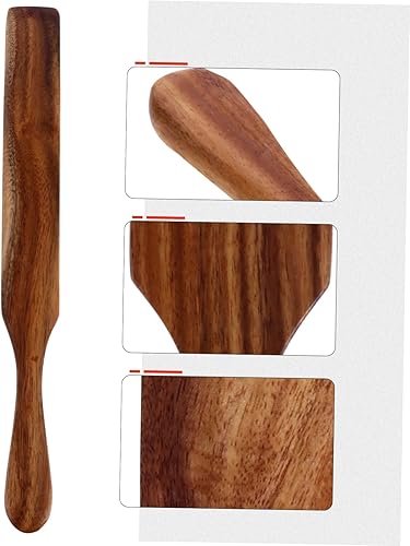 Miniatura 9 de Espátula de madera para mezclar pastelería, espátulas raspadoras de palito de madera y wok para servir utensilios de cocina, mango de utensilios de