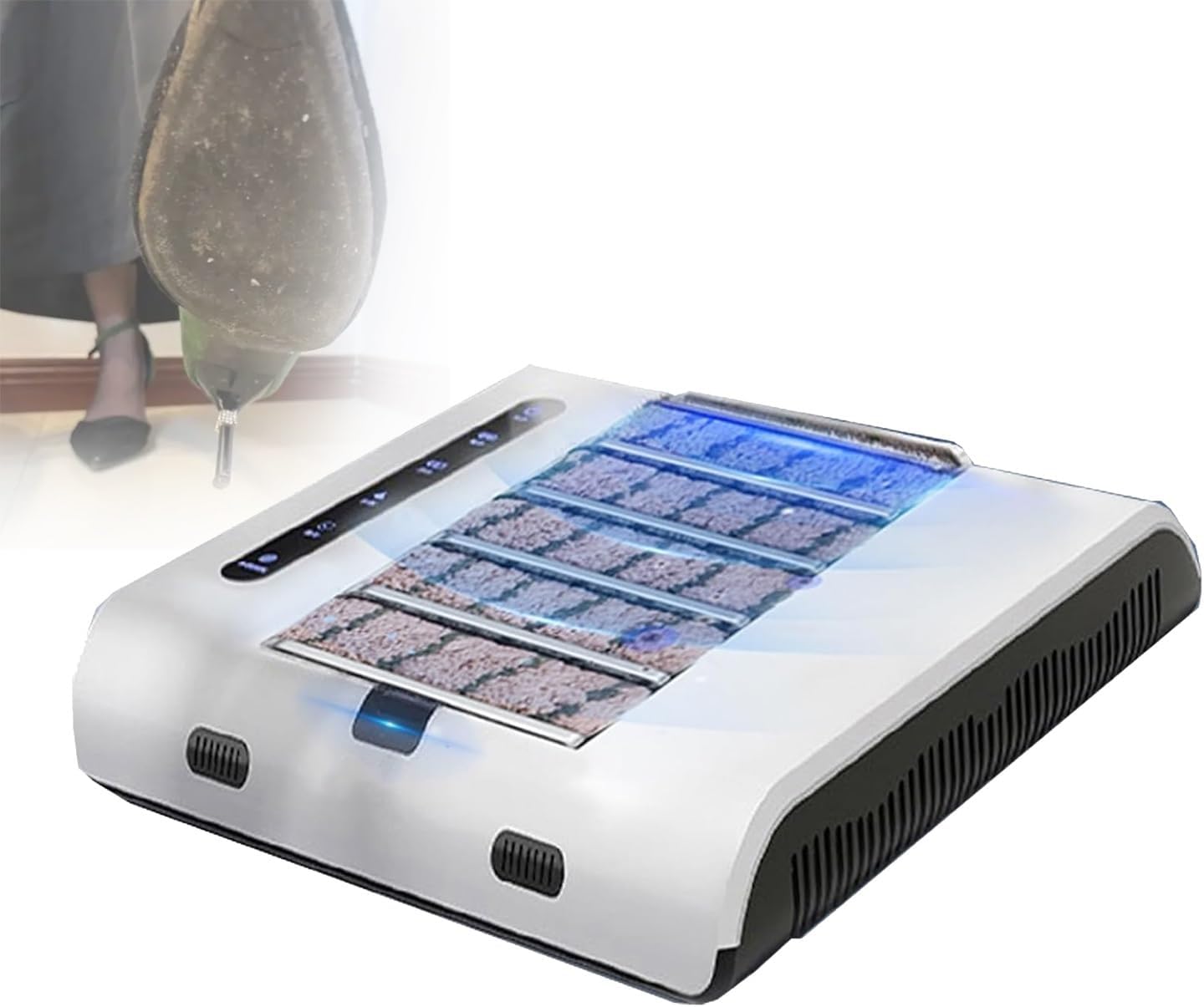 Automatic Shoe Sole Cleaning Machine, Rechargeable 260RPM Inductive Polisher, Waterless Cleaner for Home, Hotel, Entrance Hall & Sales Center - Effortless Shoe Care!