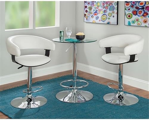 Miniatura 9 de Powell Muebles Linon Jolie Mesa de metal y vidrio en cromo